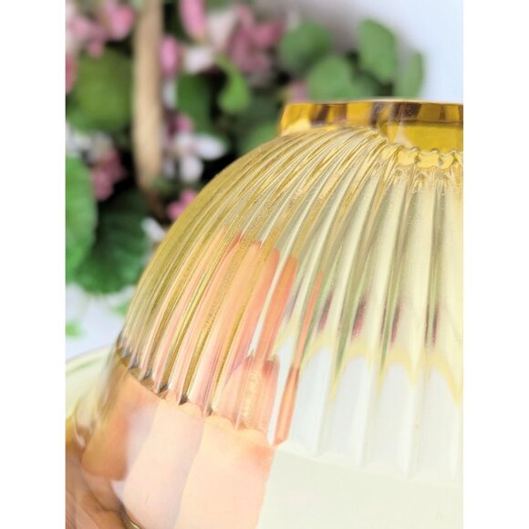 Depression Era Clear & Yellow Amber Glass Mixing Bowl Set 1930s Federal Glass - Picture 4 of 9
